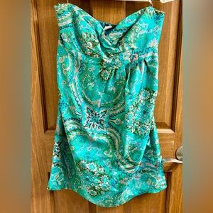 Teal Patterned JCrew Dress